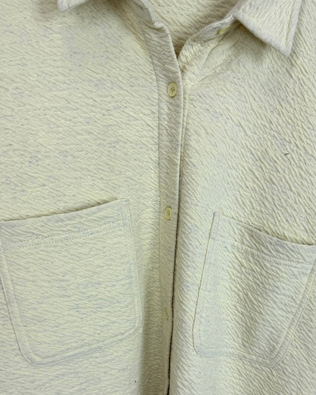 Soft Yellow / Green button-up Top  - Size 10/12
