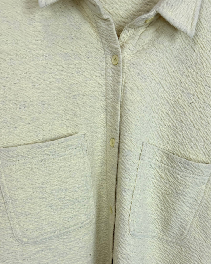 Soft Yellow / Green button-up Top  - Size 10/12