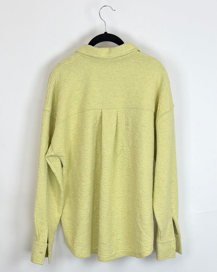 Soft Yellow / Green button-up Top  - Size 10/12