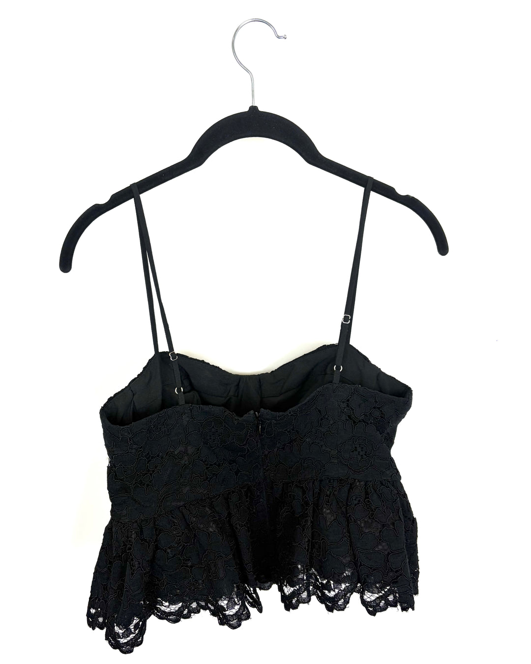 Black Corset-Style Cropped Top - Size 2, 4