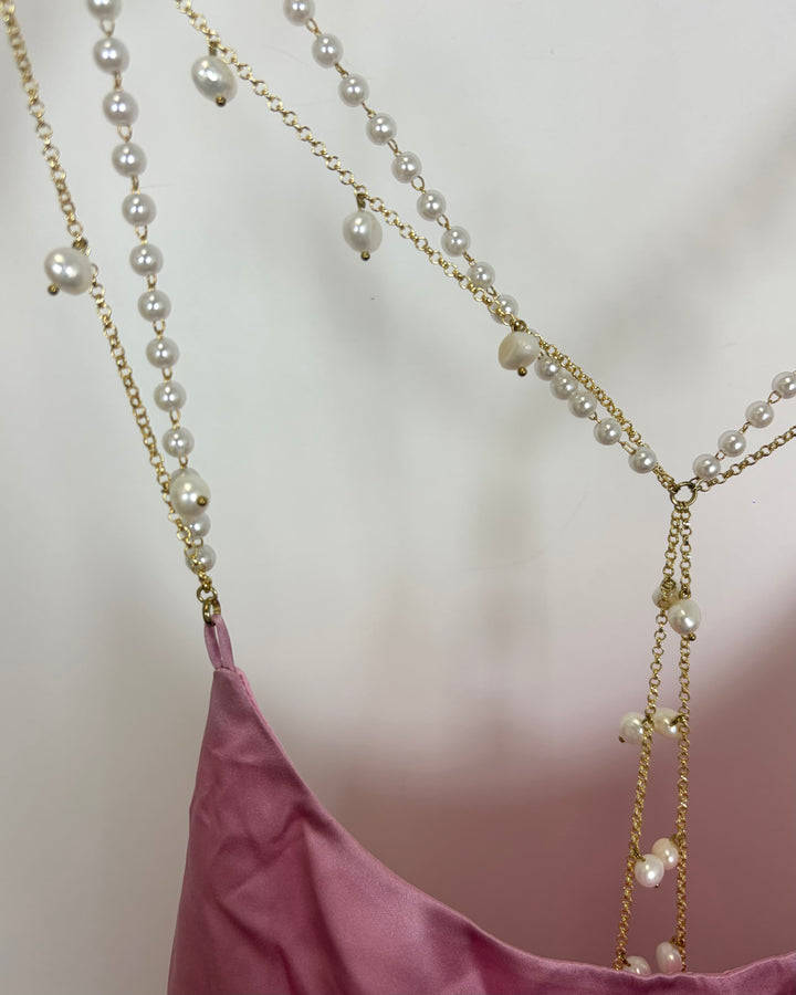 Pink Pearl Silk Cami - Size 2/4, 6/8 and 10/12