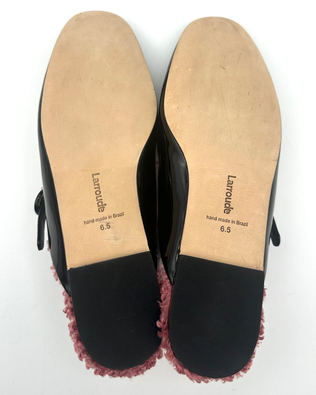 Black and Pink Sherpa Mules - Size 6.5