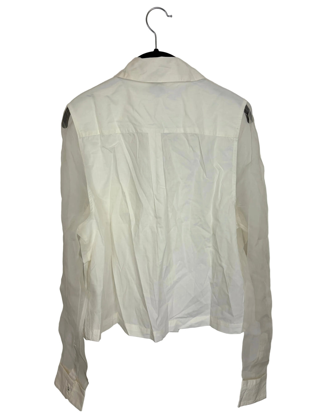 White Sheer Sleeve Button Up- Size 6/8