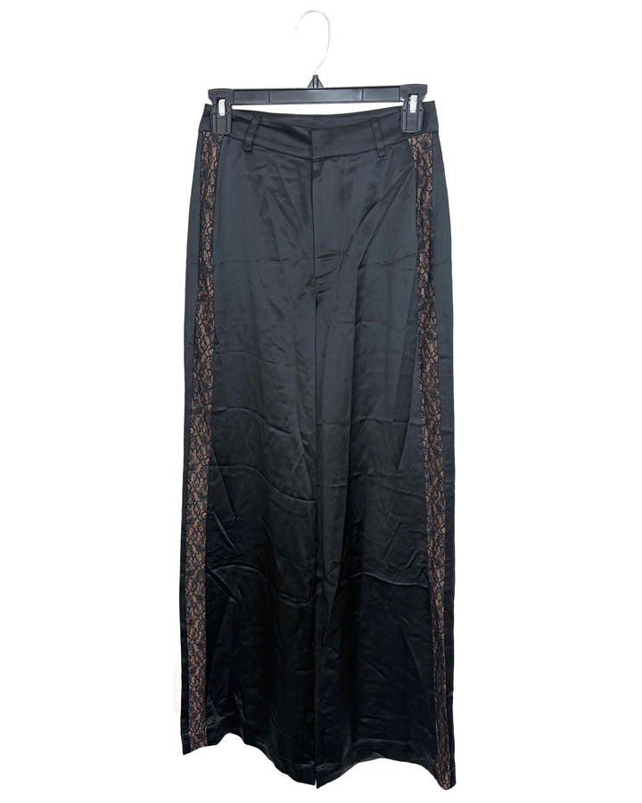 Black Lace Detail Pants - Size 0 and Size 10