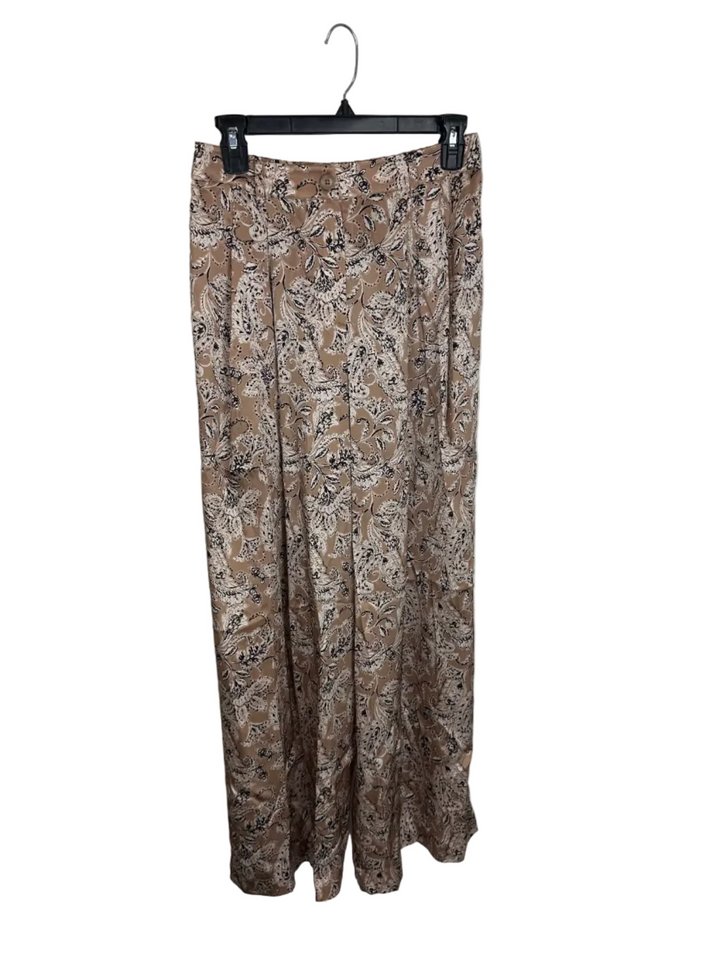 Brown Paisley Wide-Leg Pants - Size 2/4