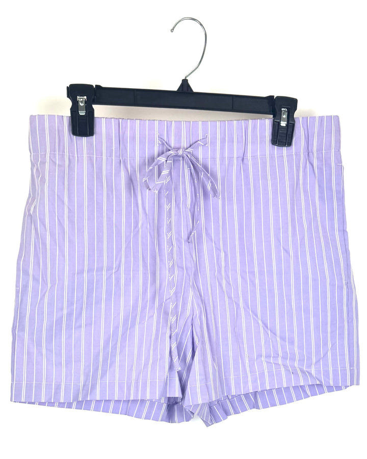 Purple Striped Shorts - Size 8/10