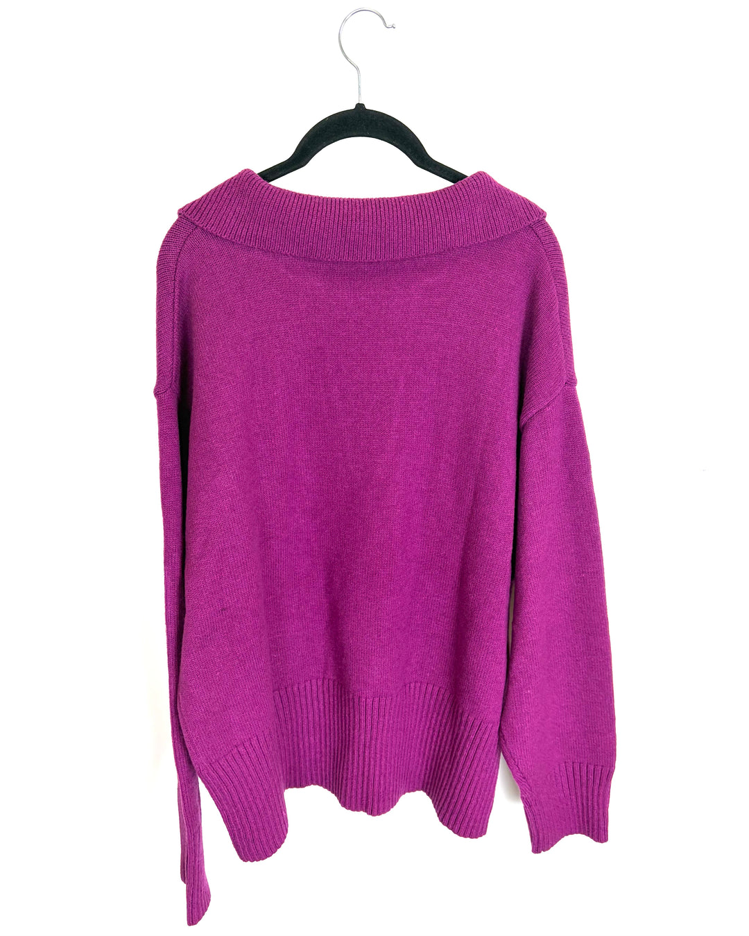 Plum Purple Collared Sweater - 1X