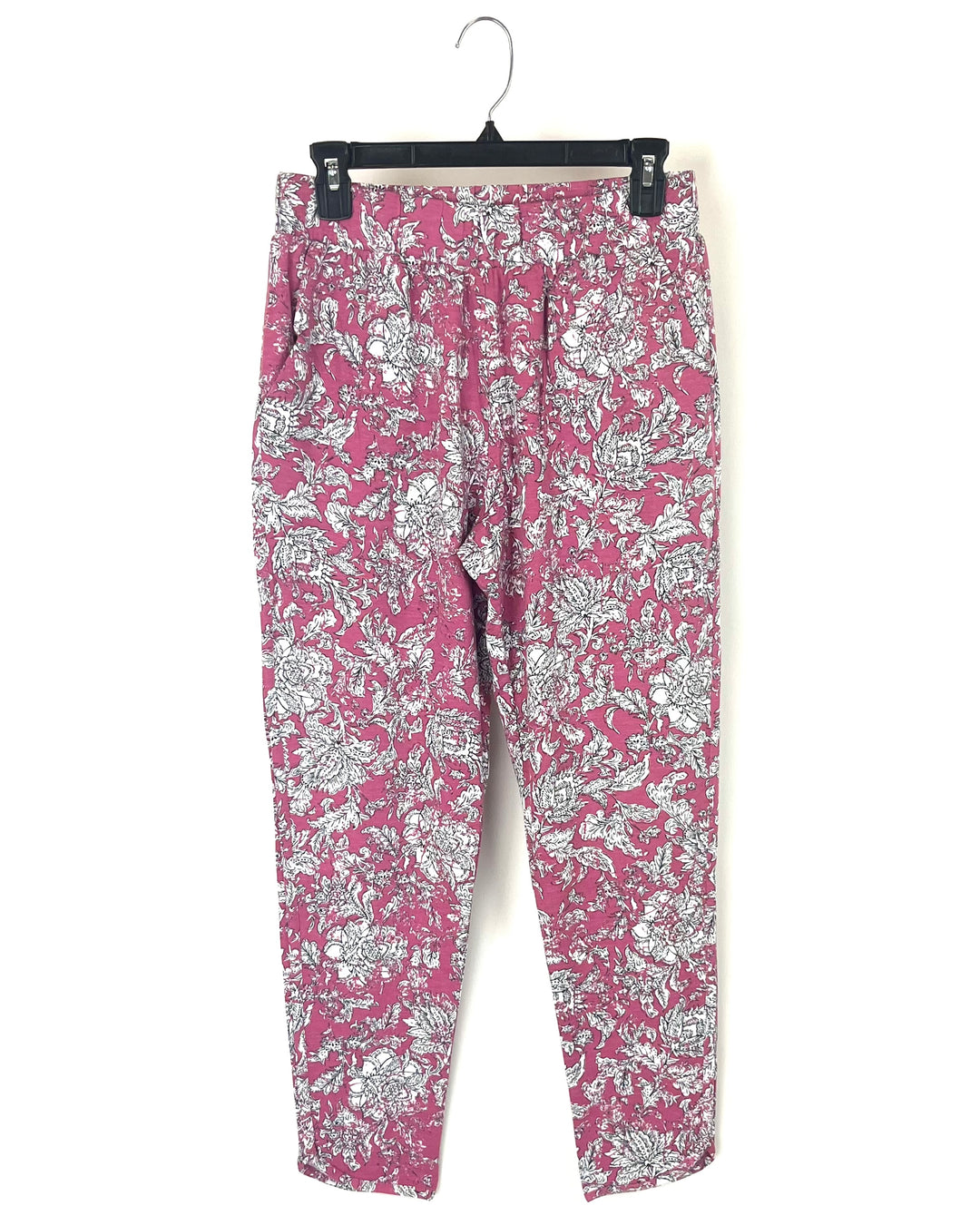 Pink and White Floral Pants - Size 4/6