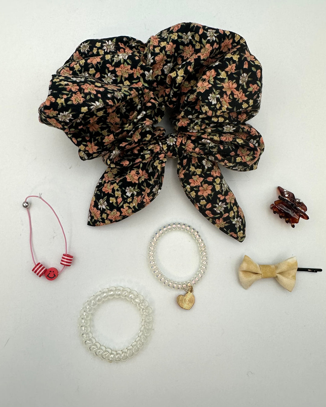 Dark Floral Scrunchie Hair Accessory Pack