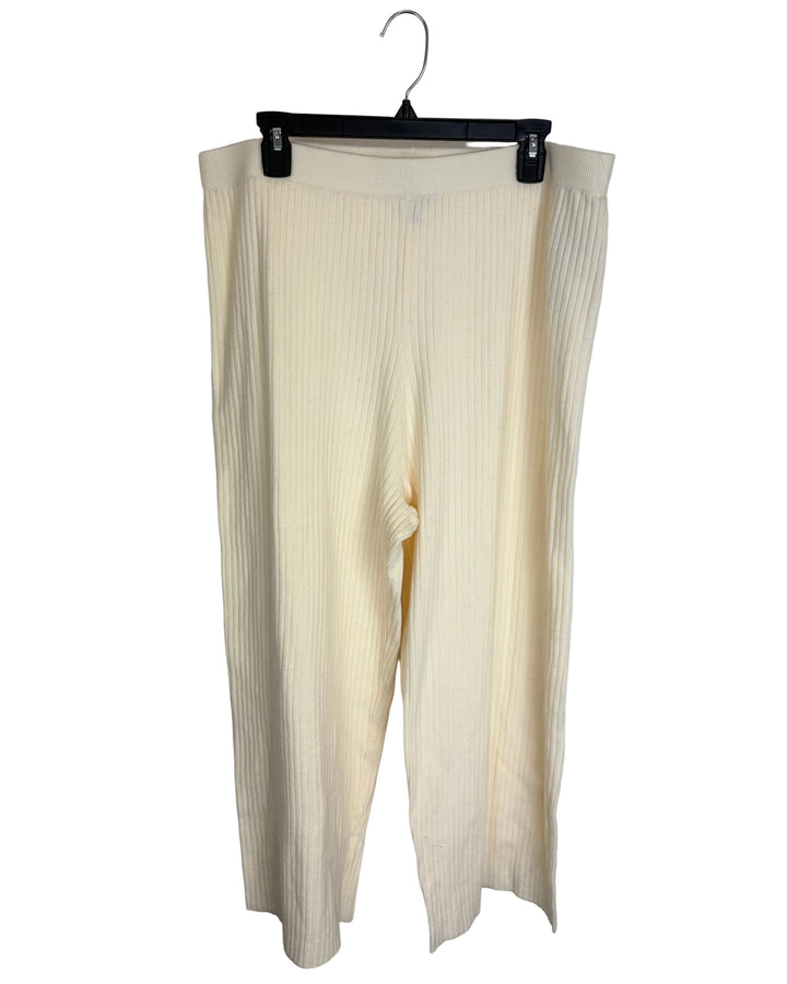 Cream White Knit Bottoms - 1X