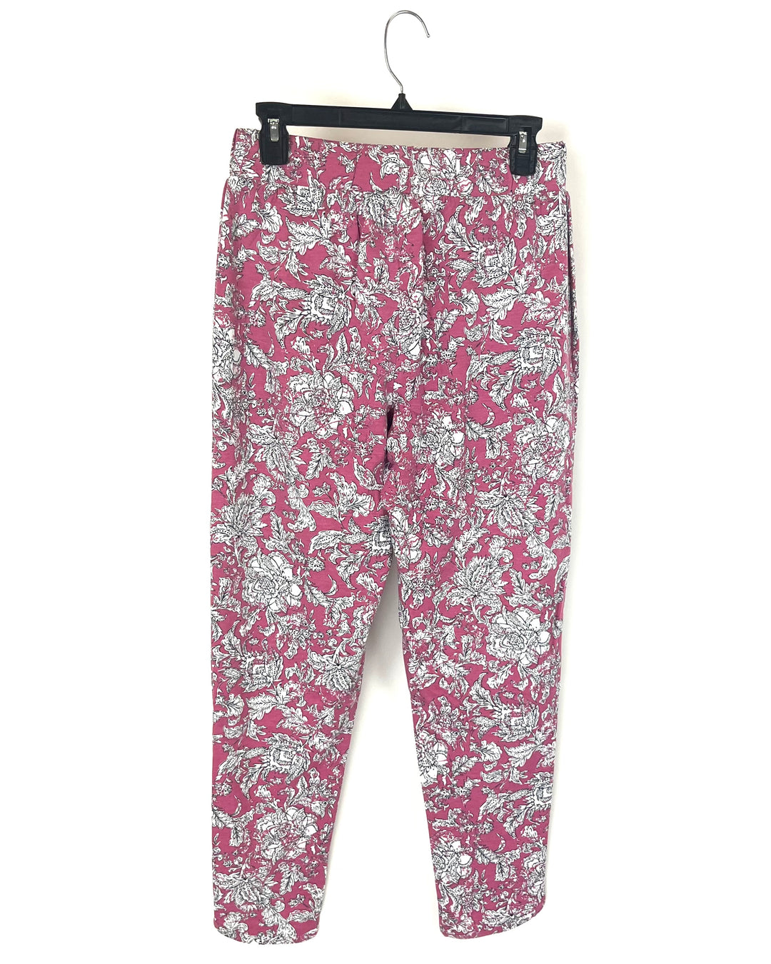 Pink and White Floral Pants - Size 4/6