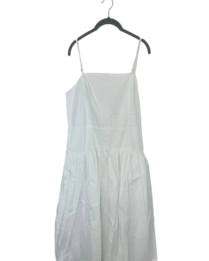 White Eyelet Cami Dress - Medium, Large, & Extra Large