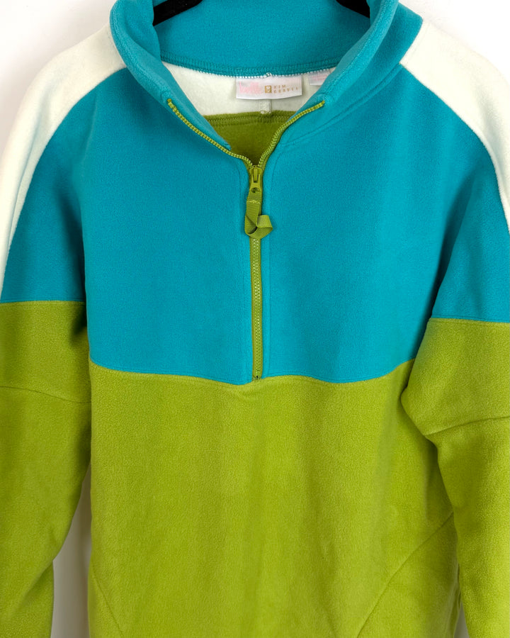 Green, Blue, and White Quarter Zip - Size 4/6