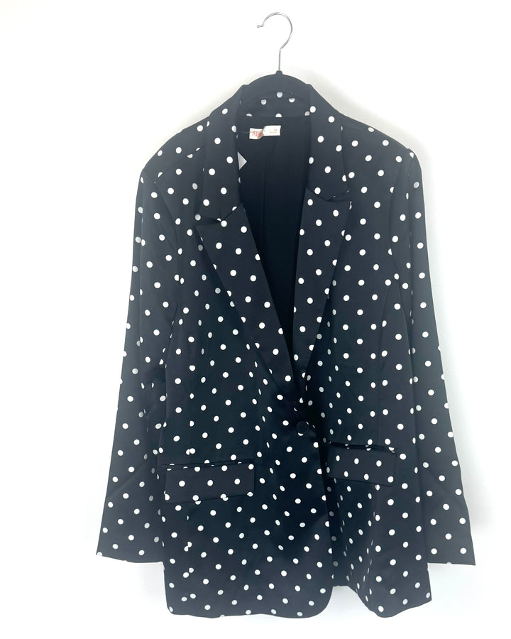 Black Polka Dot Blazer - Size 1X