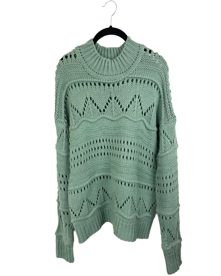 Light Green Loose Knit Sweater - Size 4/6