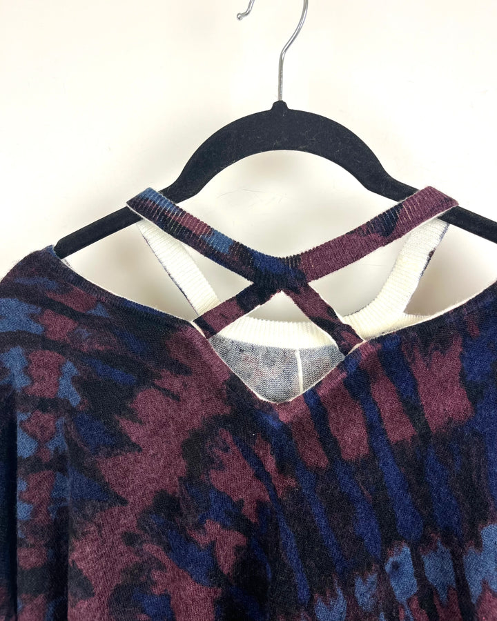 Burgundy Sweater With Cutout Neckline - Size 4/6