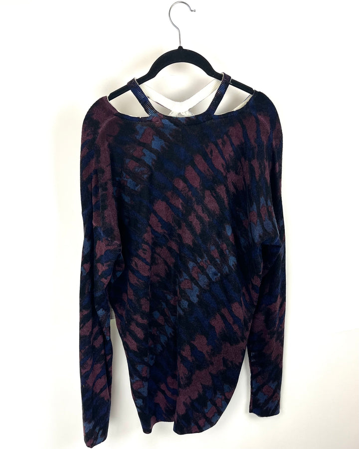 Burgundy Sweater With Cutout Neckline - Size 4/6