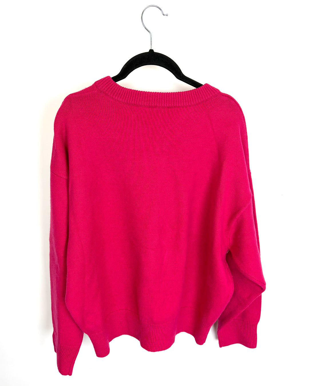 Raspberry Pink V-Neck Sweater - 1X