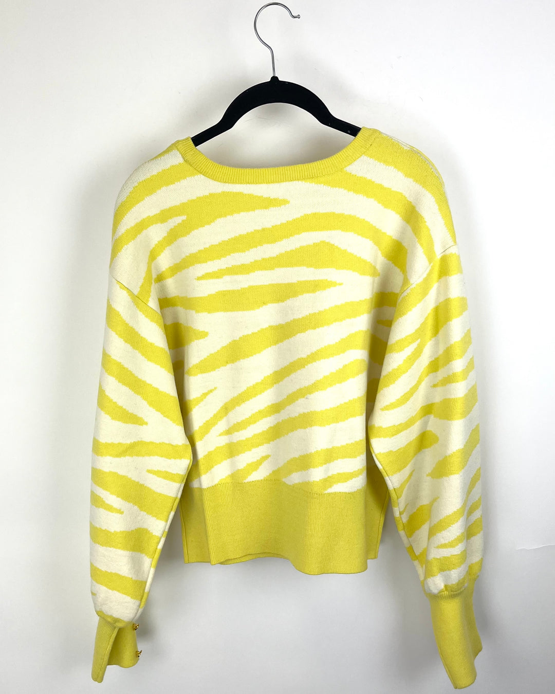 Yellow and White Abstract Design Sweater - Size 2/4