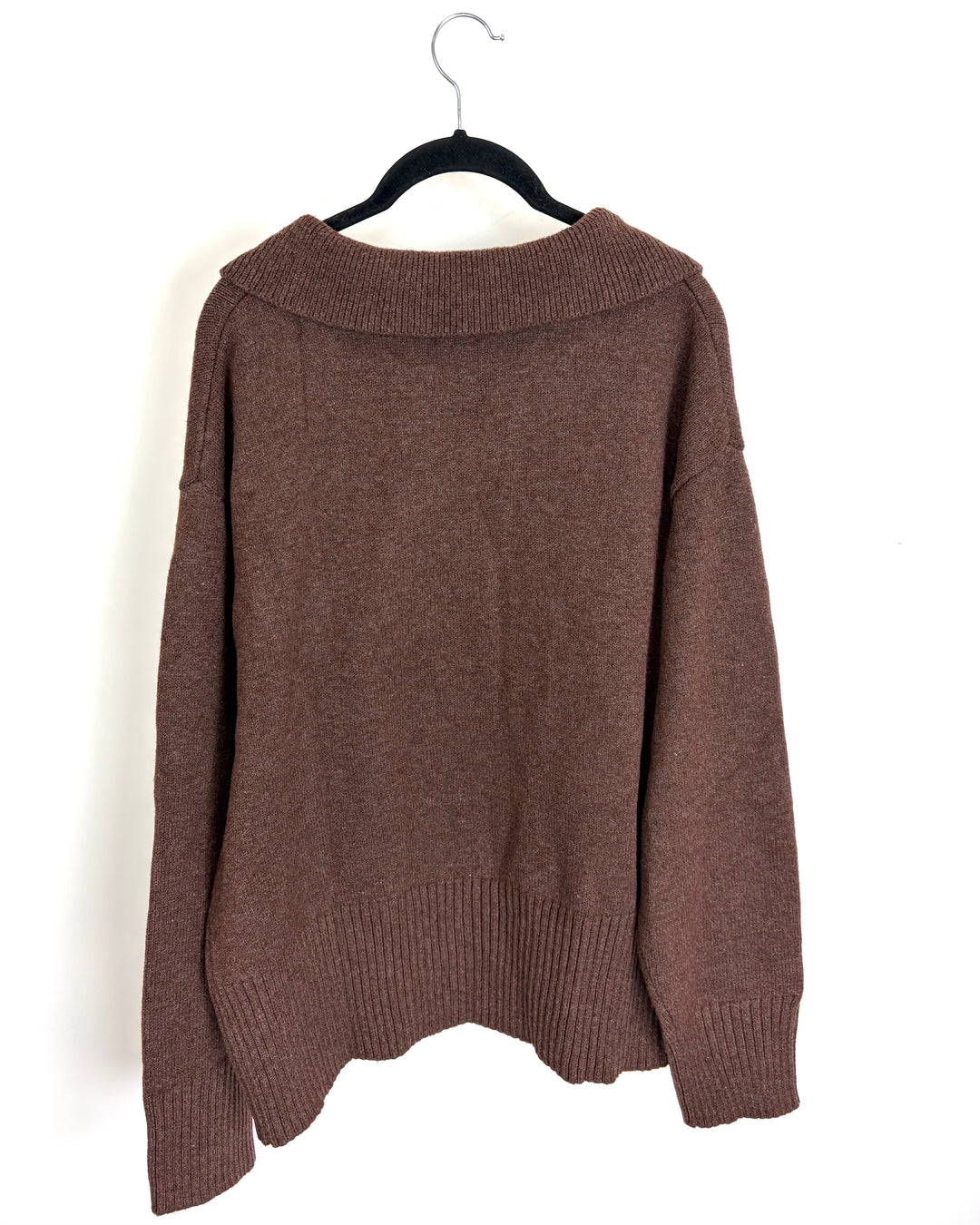 Coffee Brown Collared Sweater - 1X