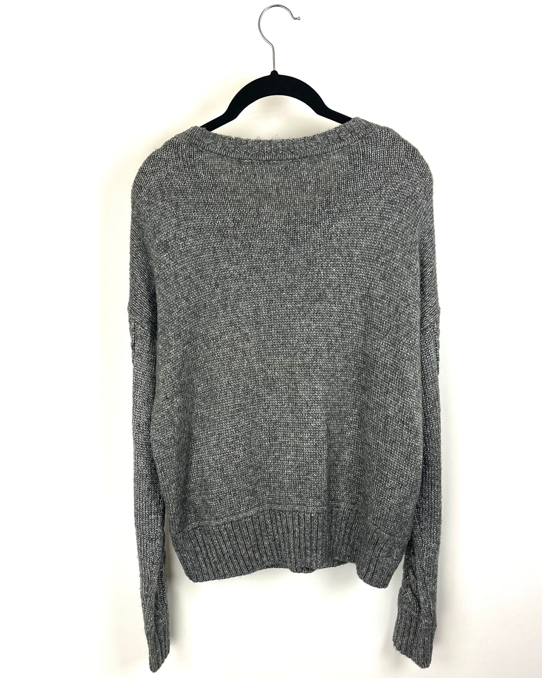 Dark Gray Sweater With Gunmetal Pearl Detailing - Size 2/4