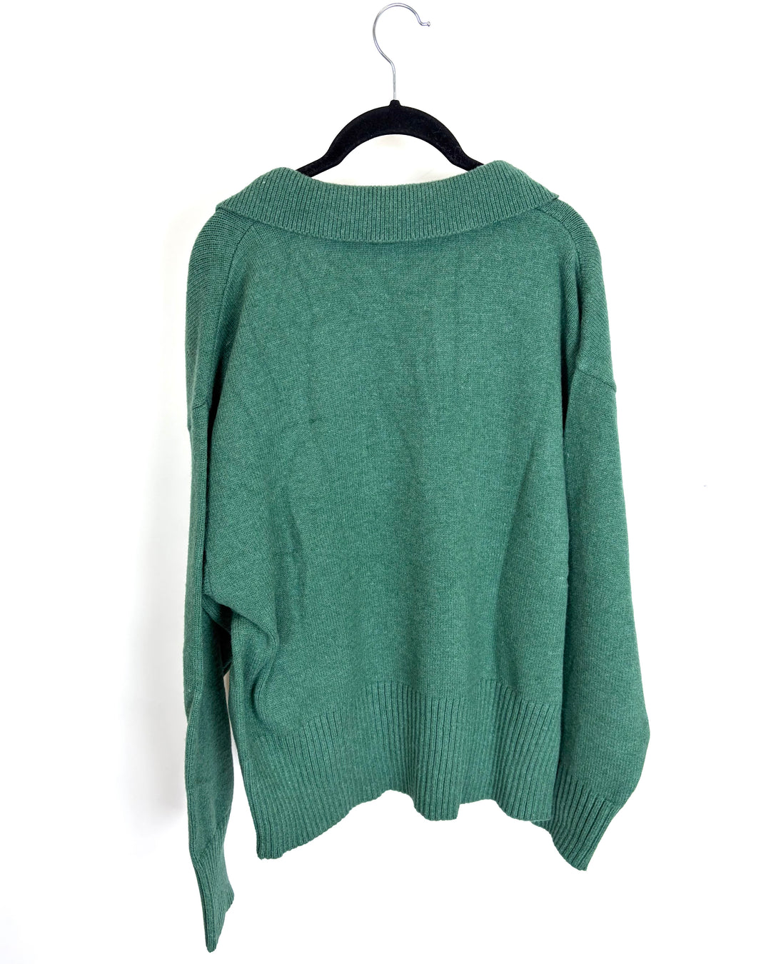 Forest Green Collared Sweater - 1X
