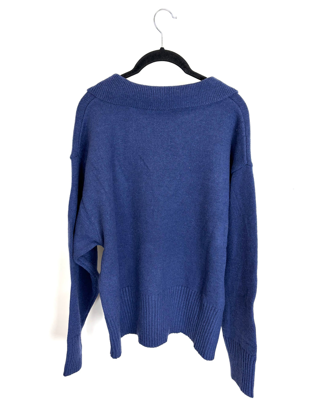 Evening Blue Collared Sweater - 1X