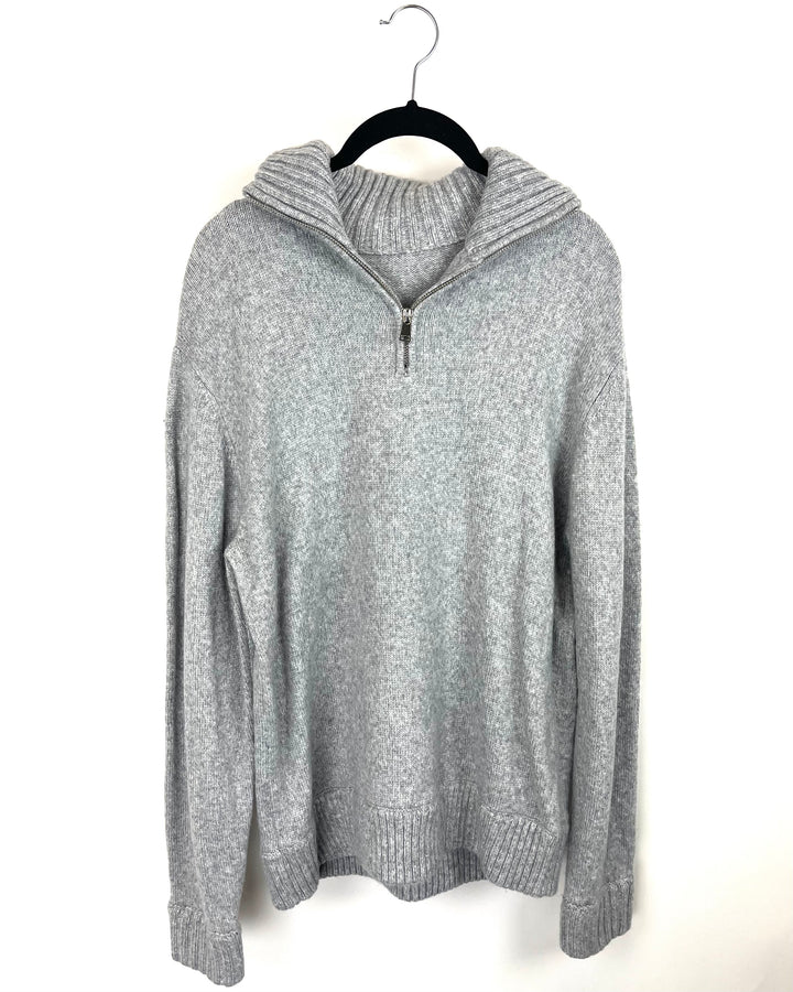 Soft Gray Quarter Zip Sweater - Size 4/6