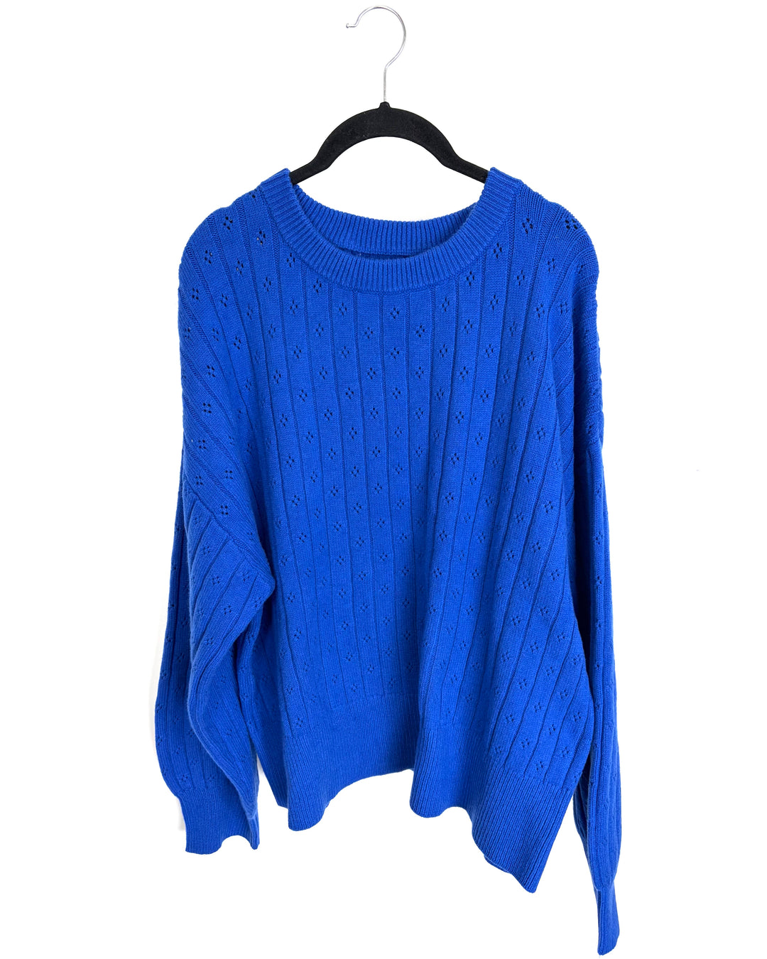 Cerulean Blue Pointelle Sweater - Size 14/16