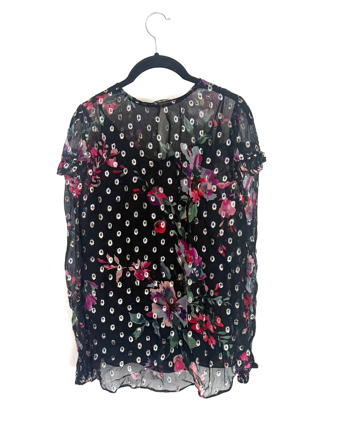 Black, Purple and Metallic Top - Size 2/4