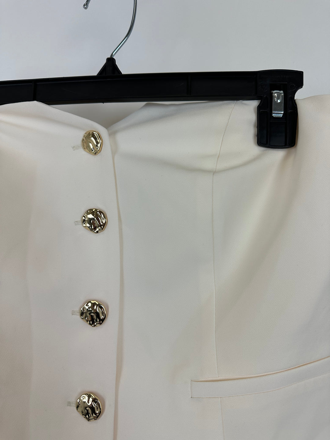 Cream Strapless Gold Accent Vest - Size 6