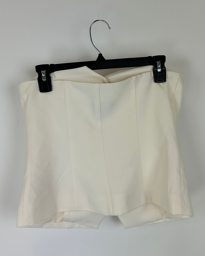 Cream Strapless Gold Accent Vest - Size 6