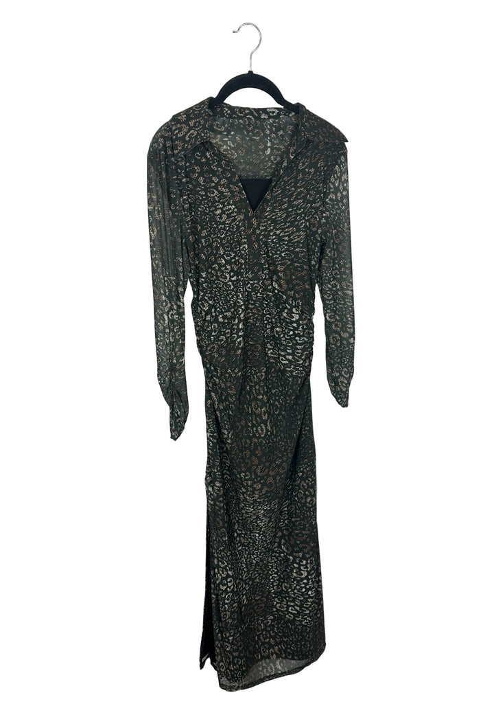 Long Sleeve Abstract Print Dress- Size 4/6