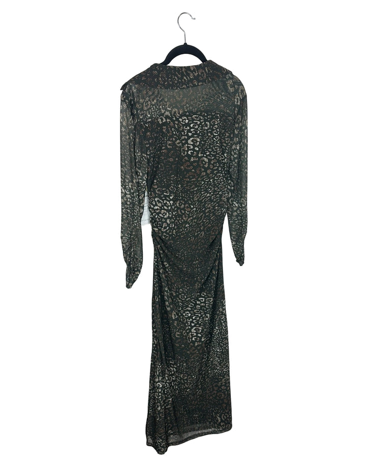 Long Sleeve Abstract Print Dress- Size 4/6