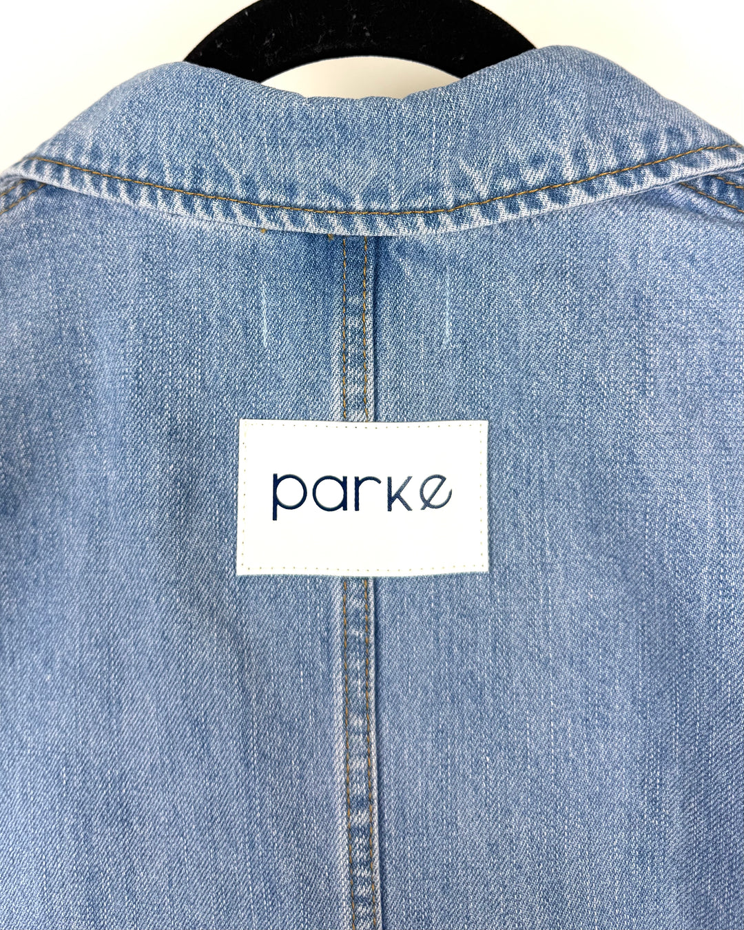Light Wash Short Sleeve Blue Denim Romper - Small and Large