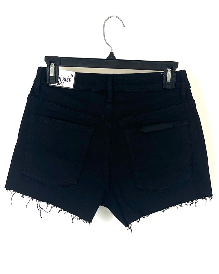 Black Denim Shorts With Black Rhinestones - Size 0/2