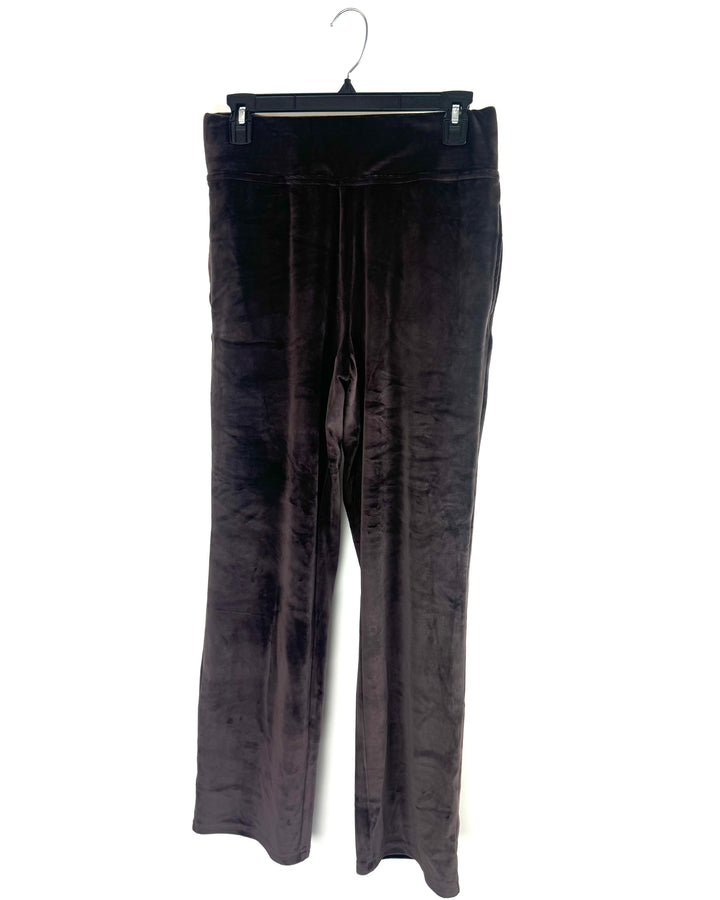 Dark Brown Velour Pants - Size 6/8