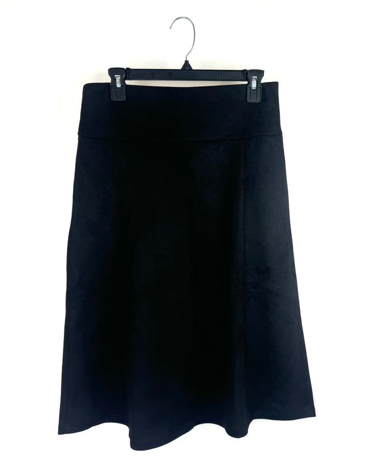 Black Faux Suede Skirt - Size 6/8