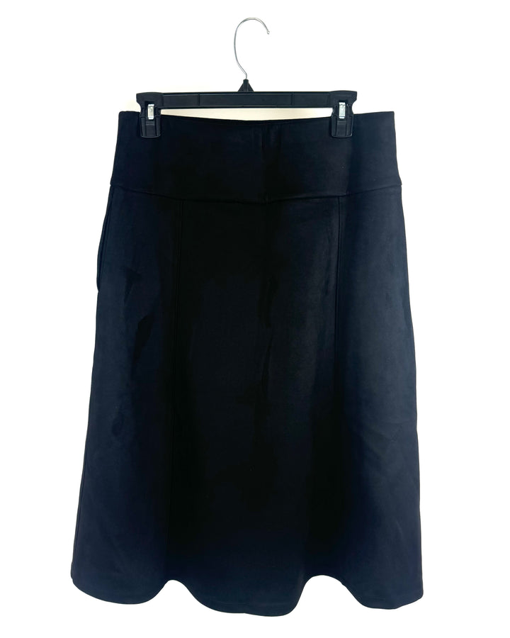 Black Faux Suede Skirt - Size 6/8