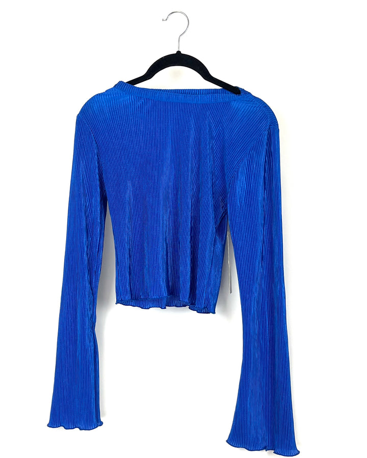 Royal Blue Long Sleeve Crop Top - Size 4/6