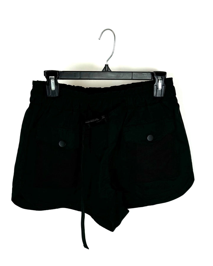 Black Parachute Shorts - Small