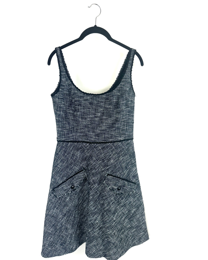 Black And White Tweed Dress - Size 4