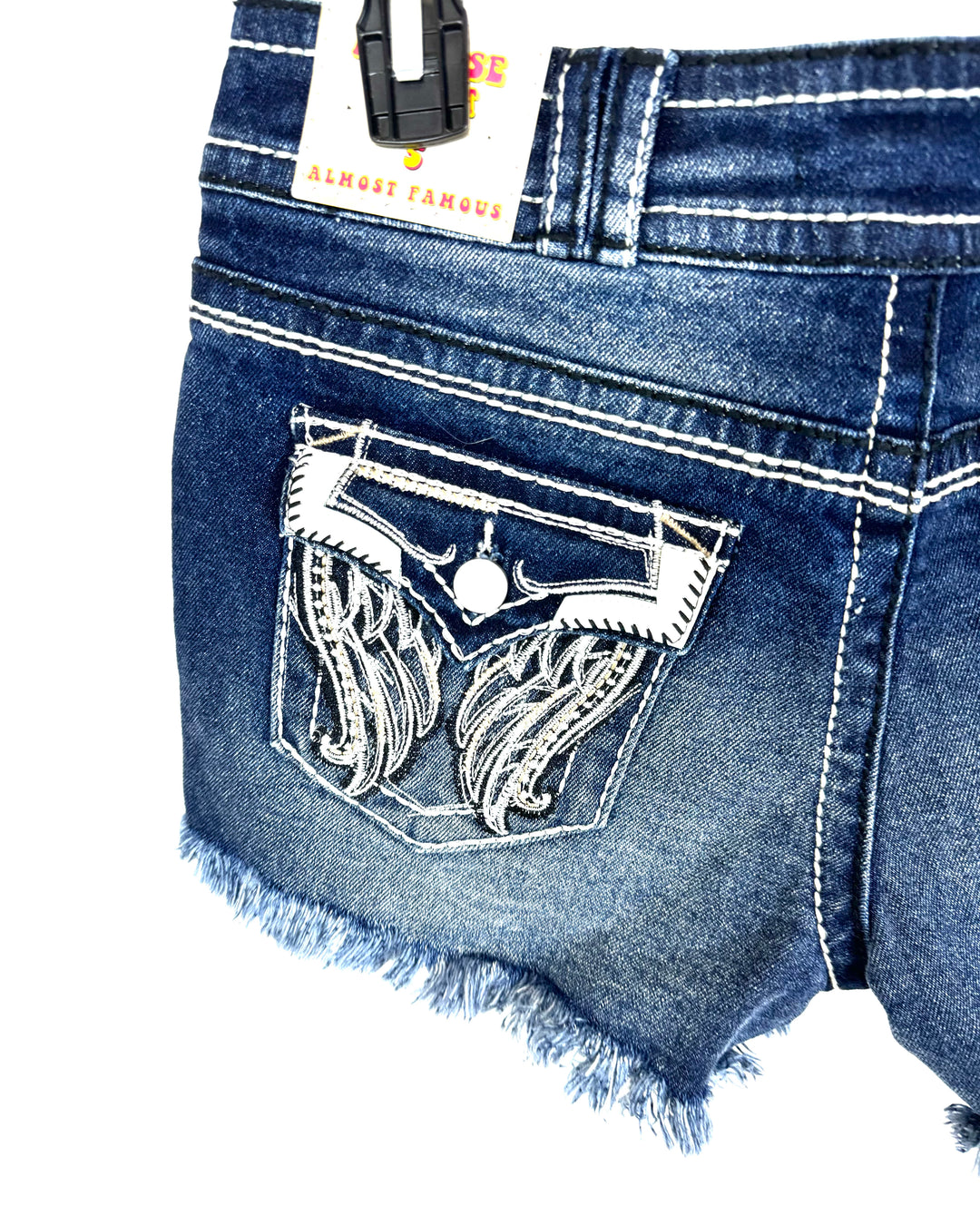 Mid Rise Denim Shorts With Detailed Pockets- Size 2/4