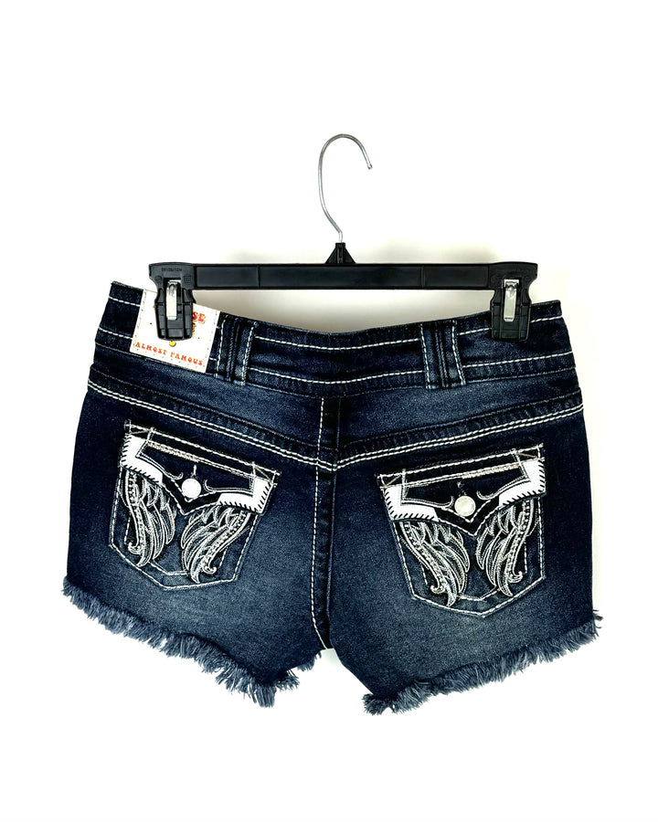 Mid Rise Denim Shorts With Detailed Pockets- Size 2/4
