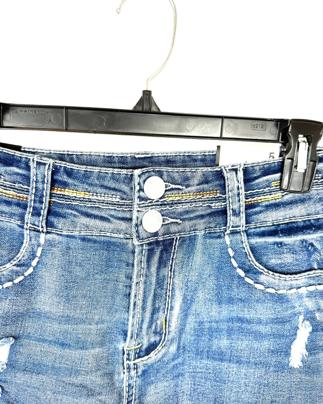 Dark Blue Wash High Rise Shorts - Size 0/2