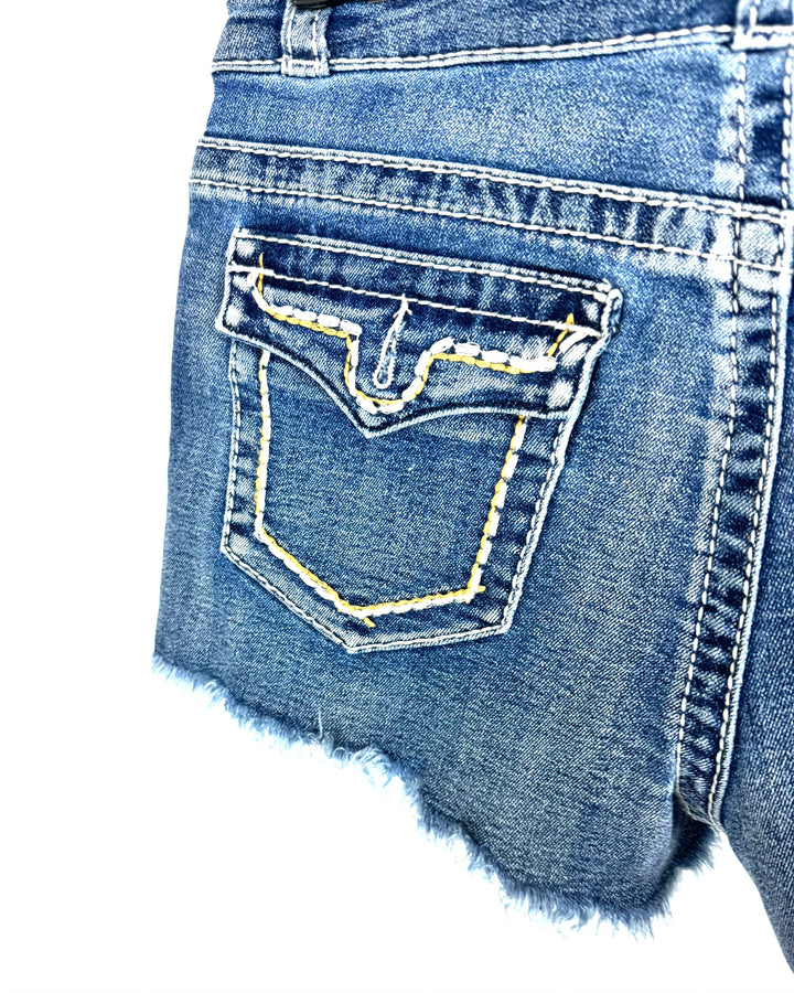 Dark Blue Wash High Rise Shorts - Size 0/2