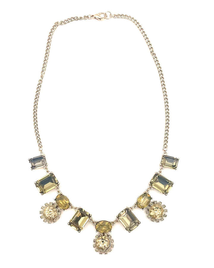 Golden Statement Gem Necklace