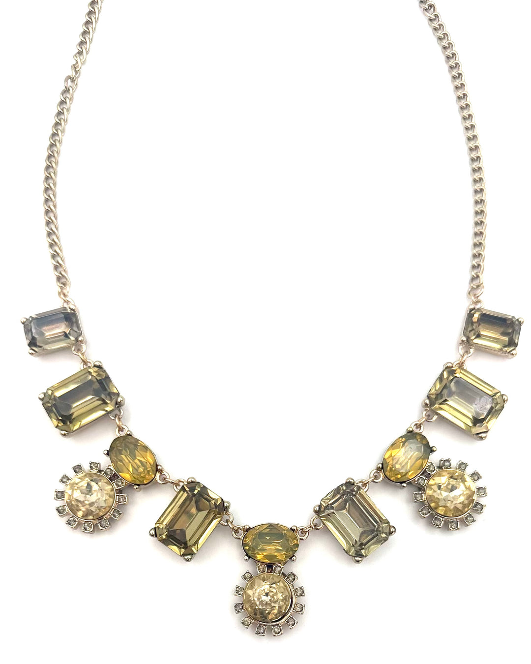 Golden Statement Gem Necklace