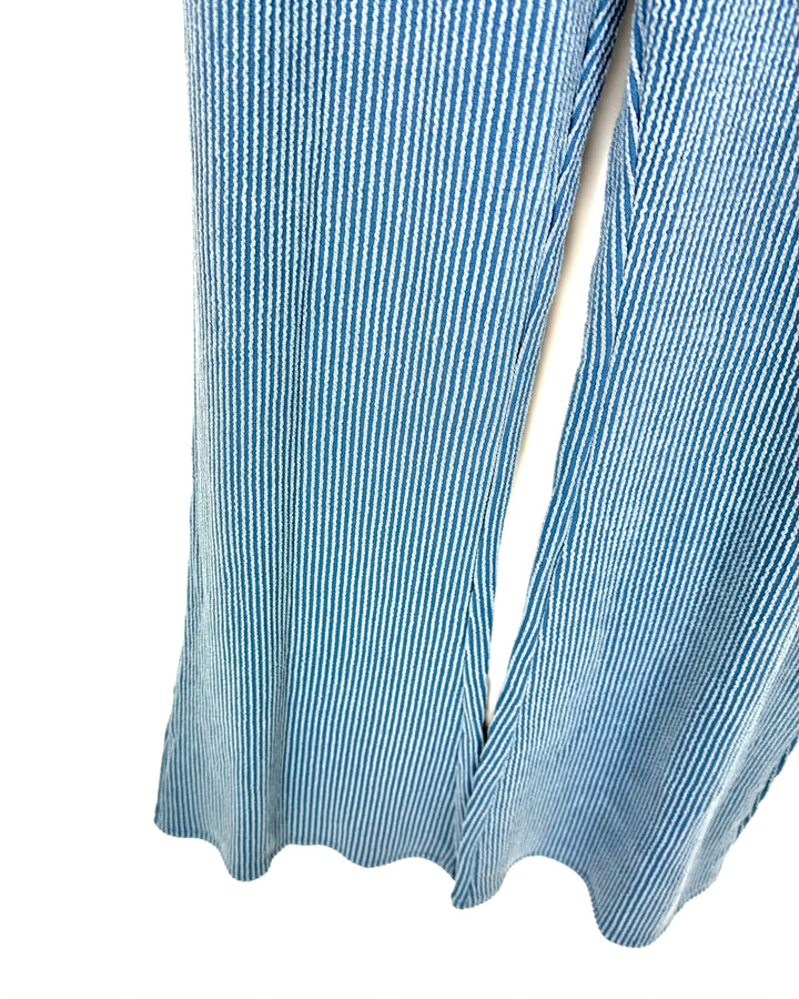 Blue Ribbed Lounge Pants - Size 12/14