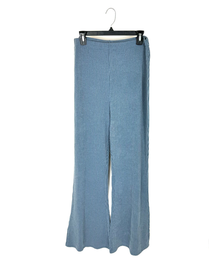 Blue Ribbed Lounge Pants - Size 12/14